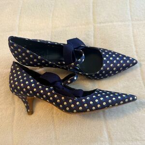 Tory Burch Beverly Dotted Pumps D'Orsay, Mary Jane, Pumps, T-Strap 8M Heels
